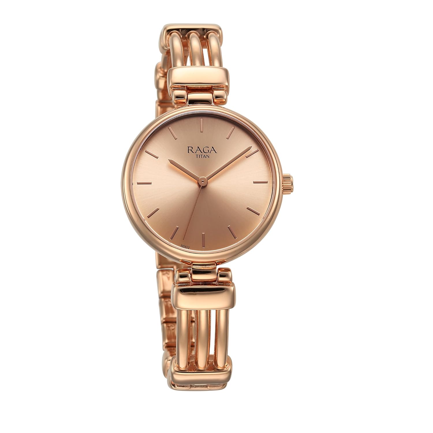 Titan Raga Showstopper Quartz Analog Rose Gold Dial Metal Strap Watch for Women