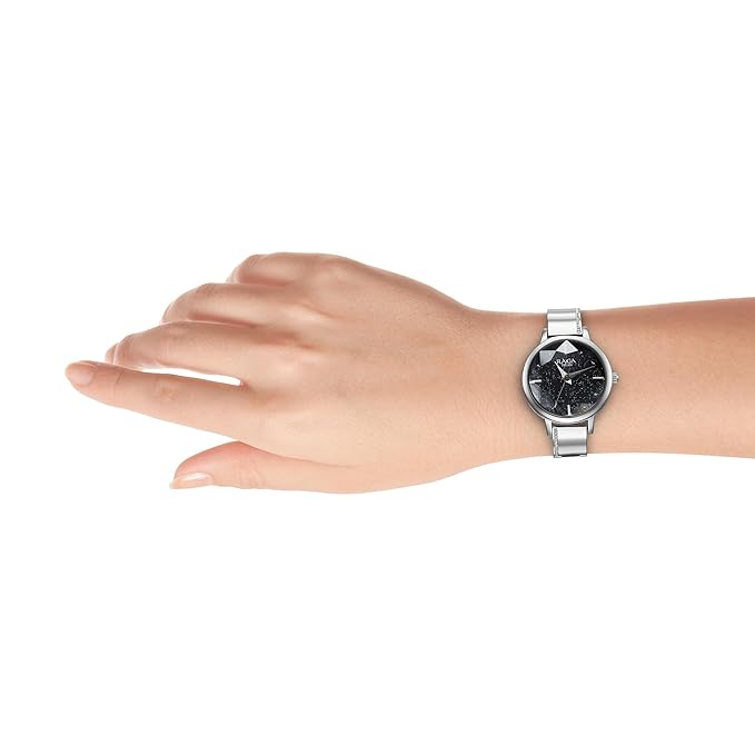 Titan Raga Showstopper Quartz Analog Blue Dial Silver Metal Strap Watch For Women