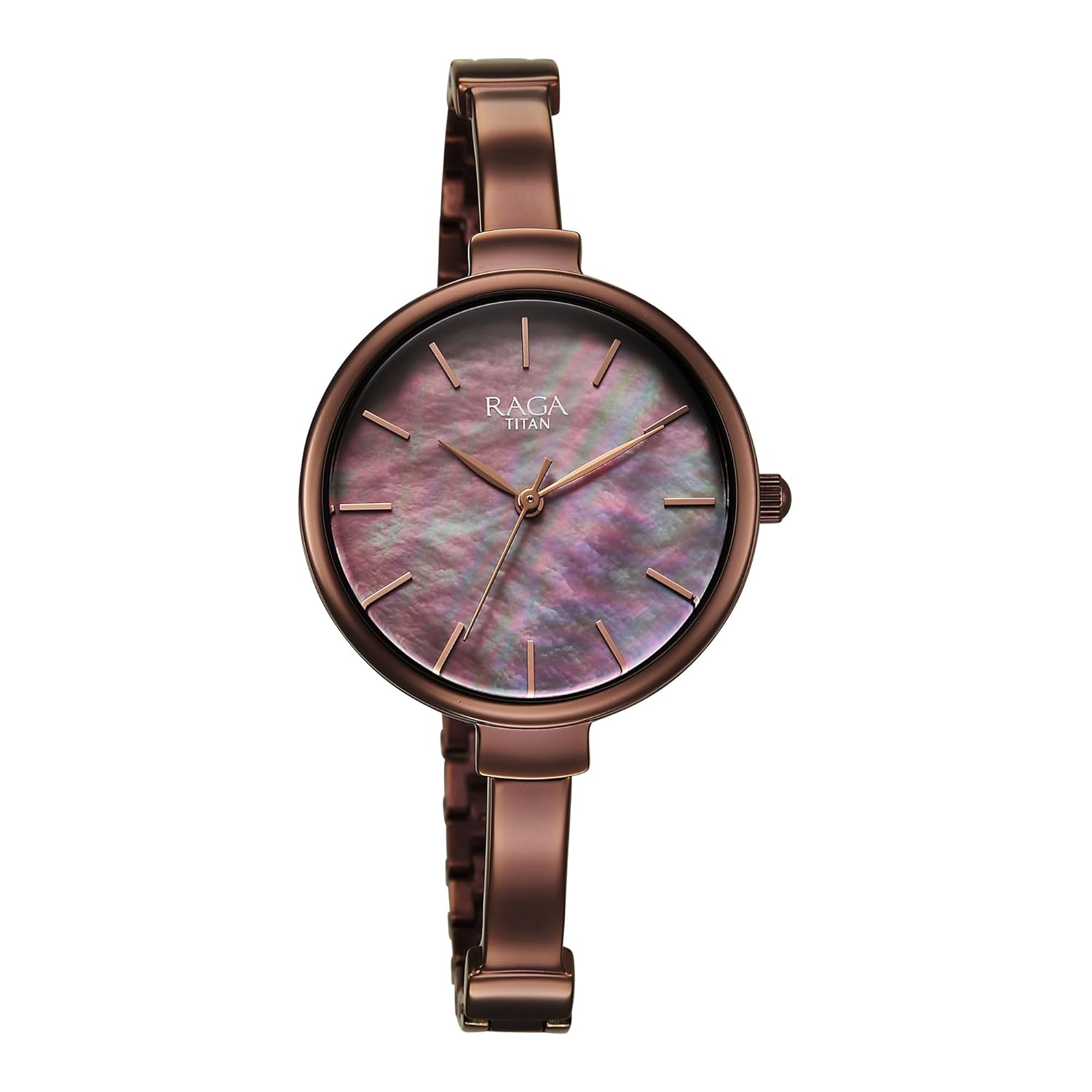 Titan Raga Showstopper Quartz Analog Brown Dial Metal Strap Watch For Women