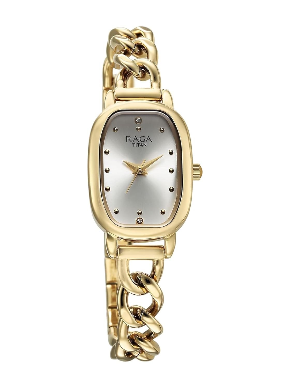 Titan Raga Showstopper Quartz Analog Silver Dial Metal Strap Watch For Women
