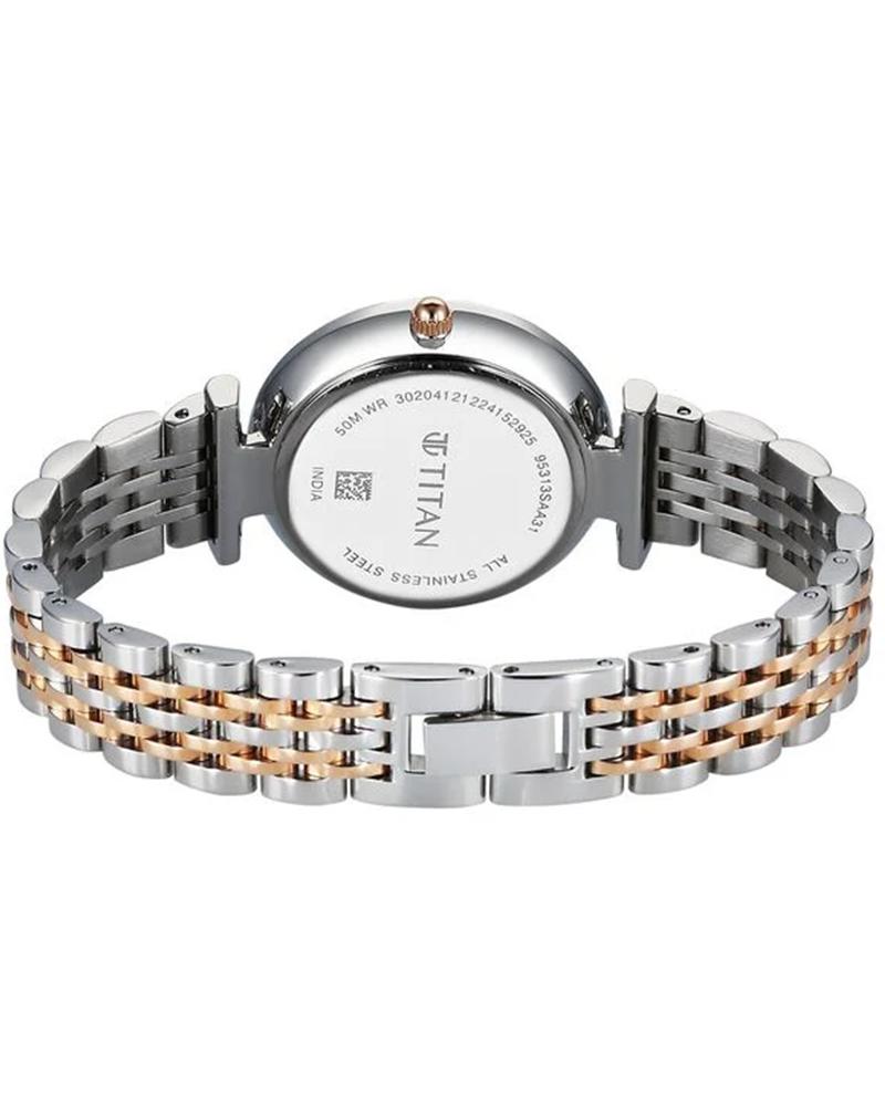 Titan Workmode Quartz Analog Silver Dial Metal Strap watch For Women