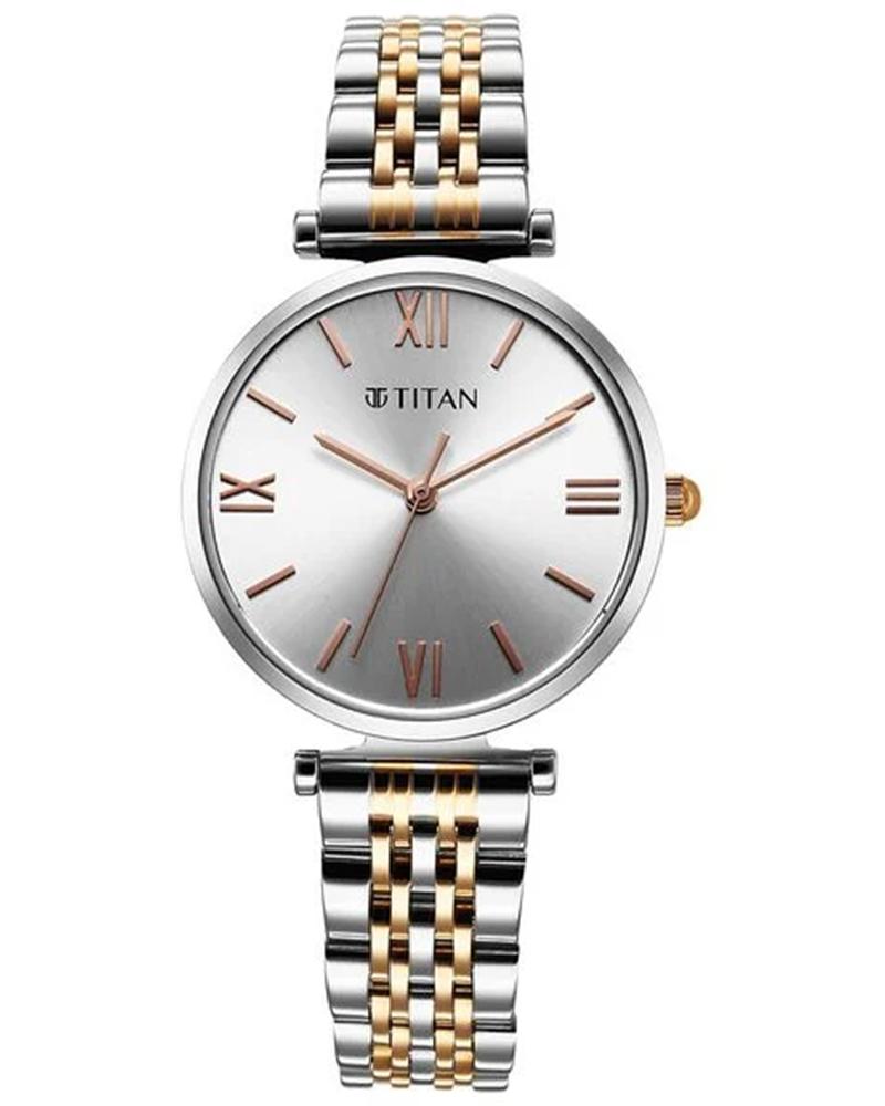 Titan Workmode Quartz Analog Silver Dial Metal Strap watch For Women