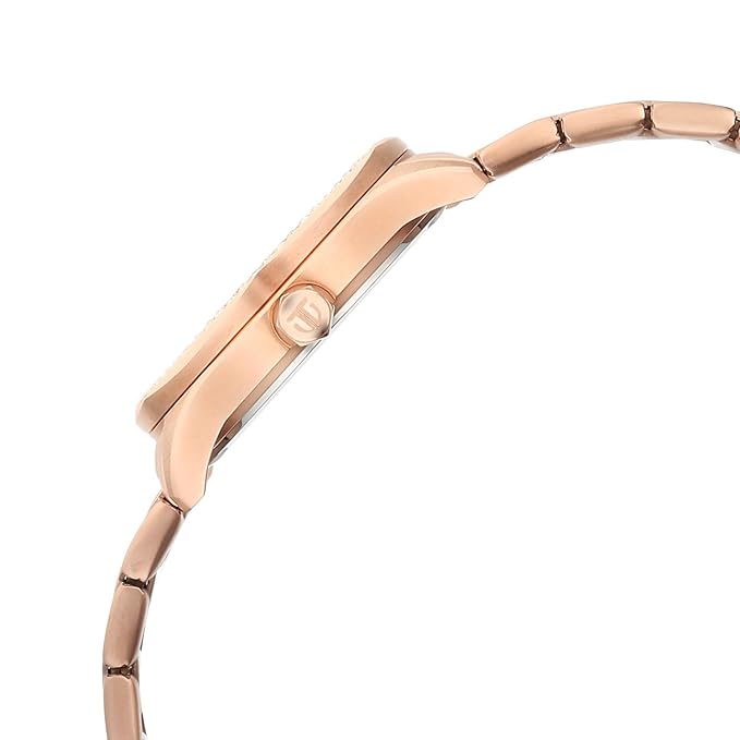 Titan Glamour Quartz Analog with Date Silver Dial Rose Gold Stainless Steel Strap Watch For Women