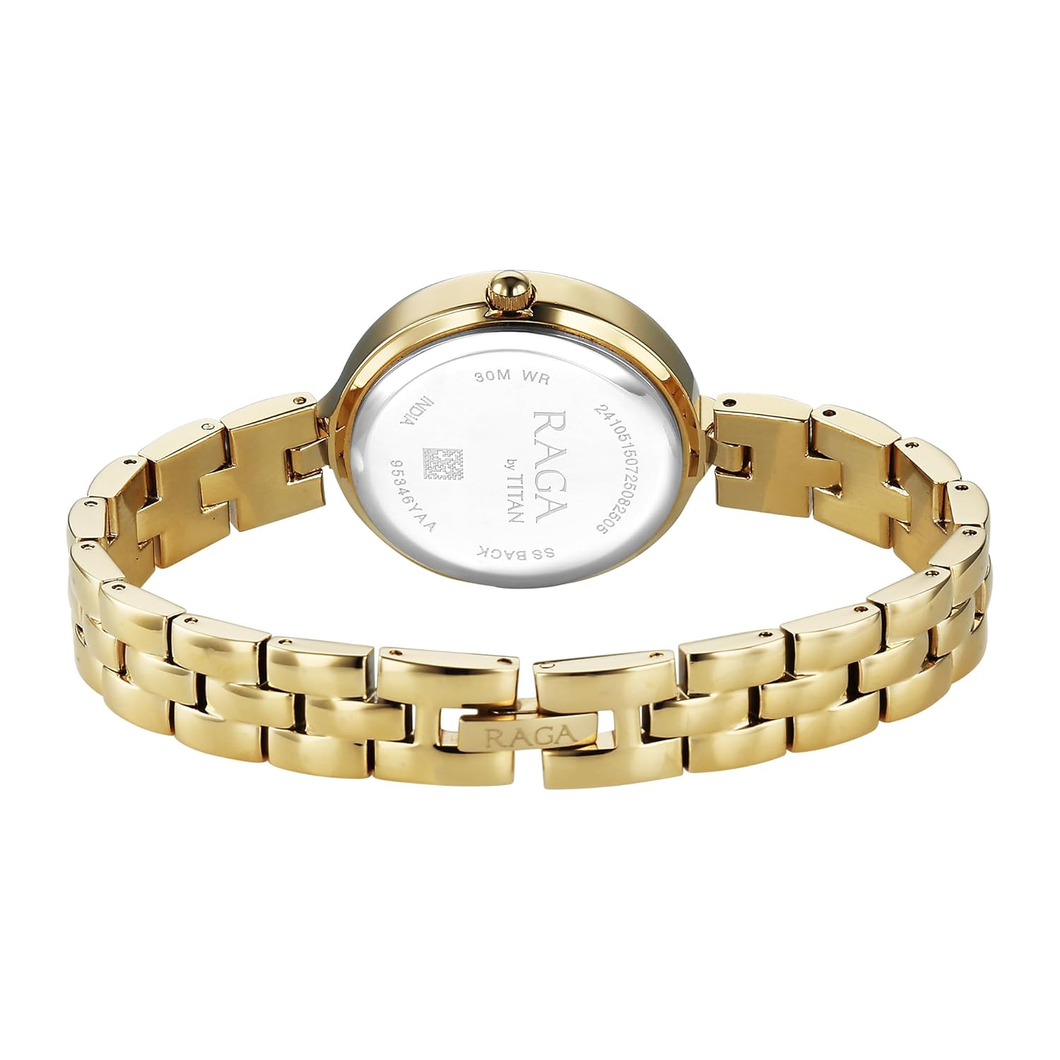 Titan Raga Showstopper Quartz Analog White Dial Rose Gold Metal Strap Watch For Women
