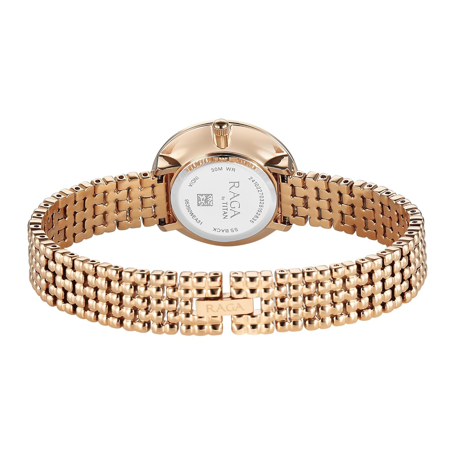 Titan Raga Showstopper Quartz Analog Rose Gold Dial Metal Strap Watch For Women