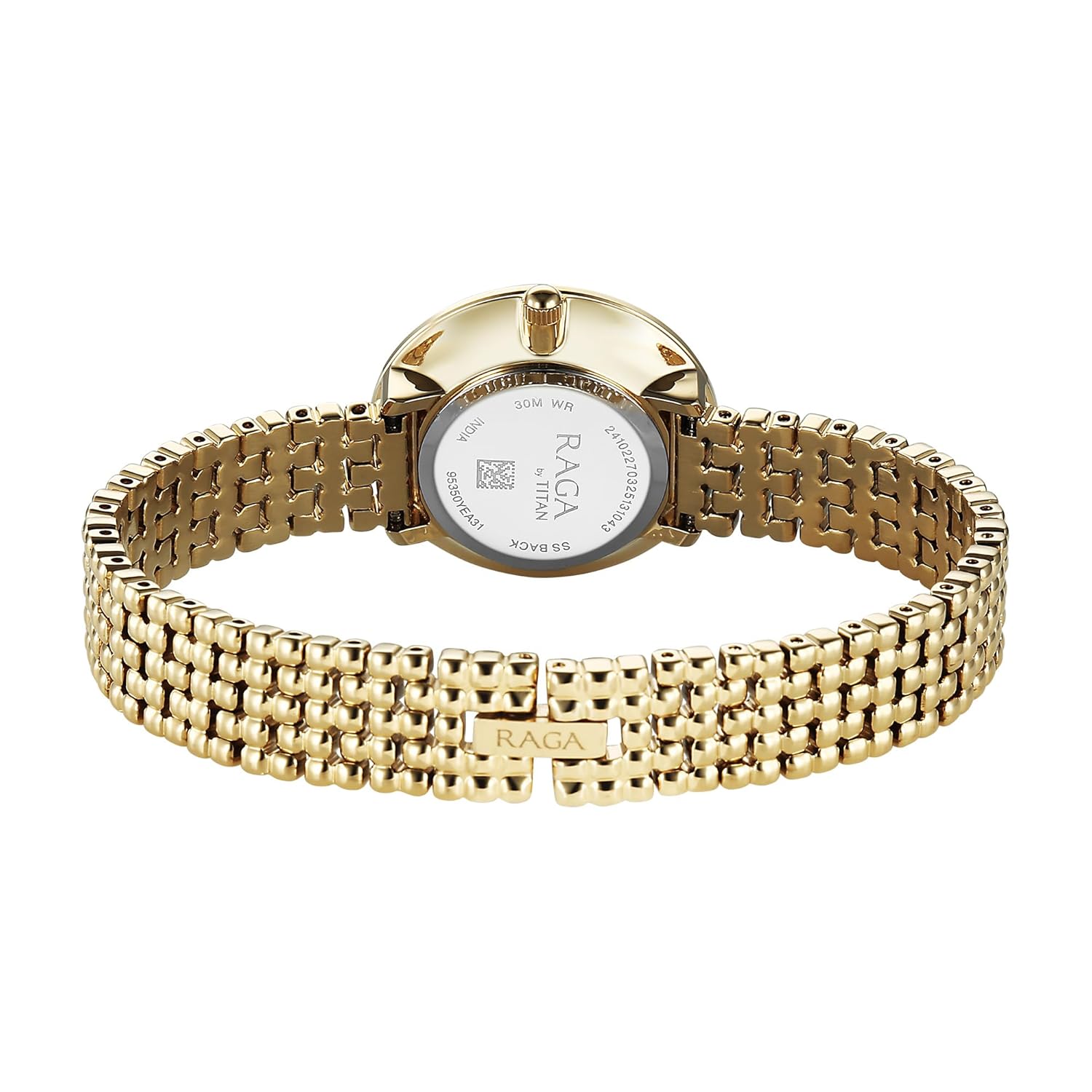 Titan Raga Showstopper Quartz Analog Champagne Dial Metal Strap Watch For Women