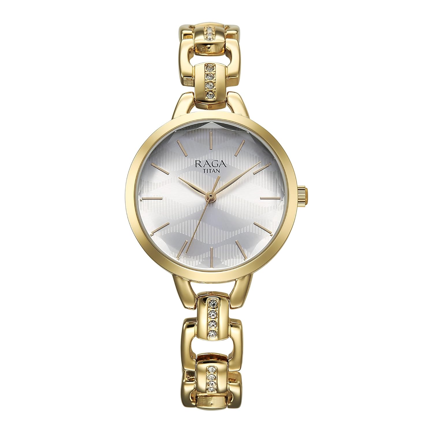 Titan Raga Showstopper Quartz Analog Silver Dial Metal Strap Watch For Women