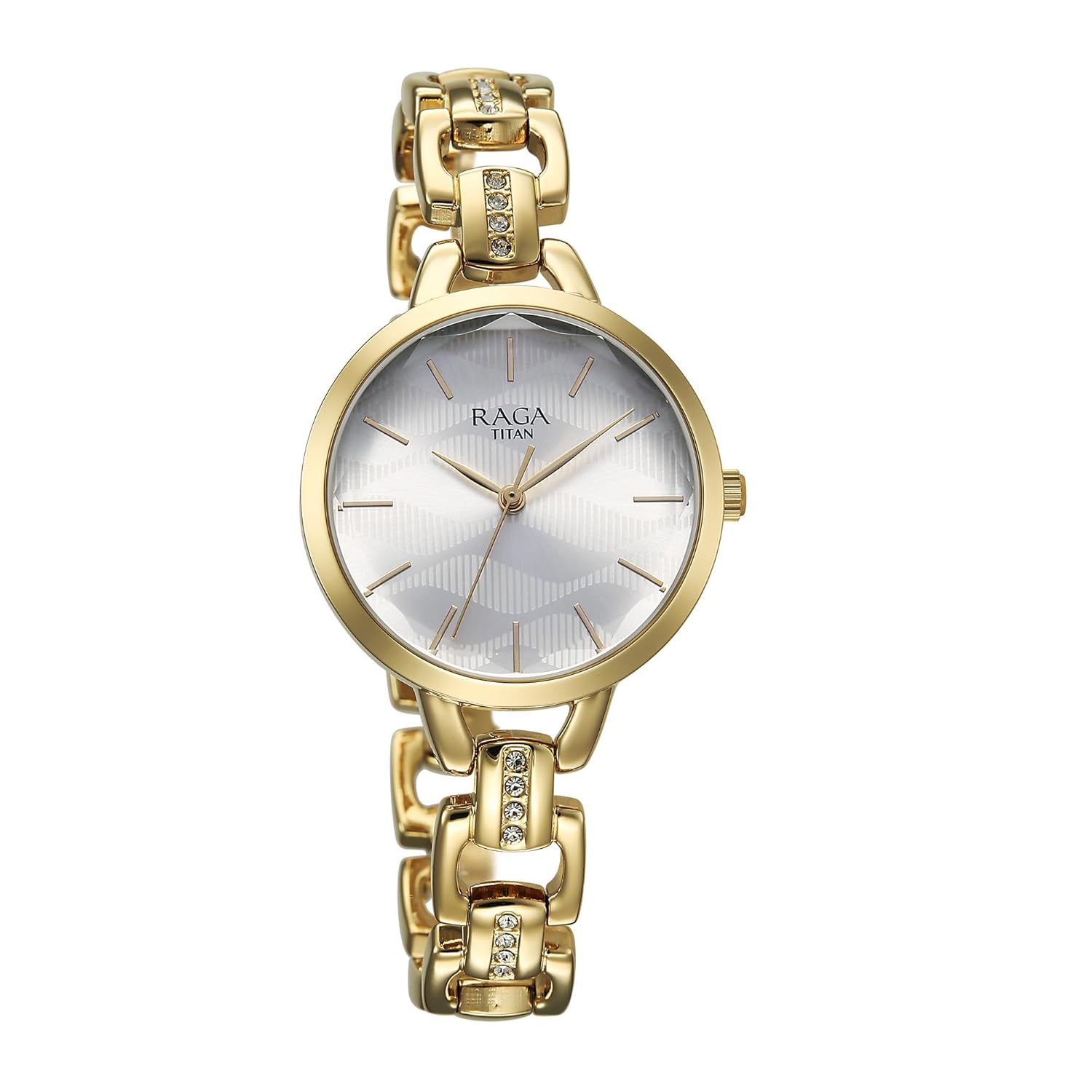 Titan Raga Showstopper Quartz Analog Silver Dial Metal Strap Watch For Women