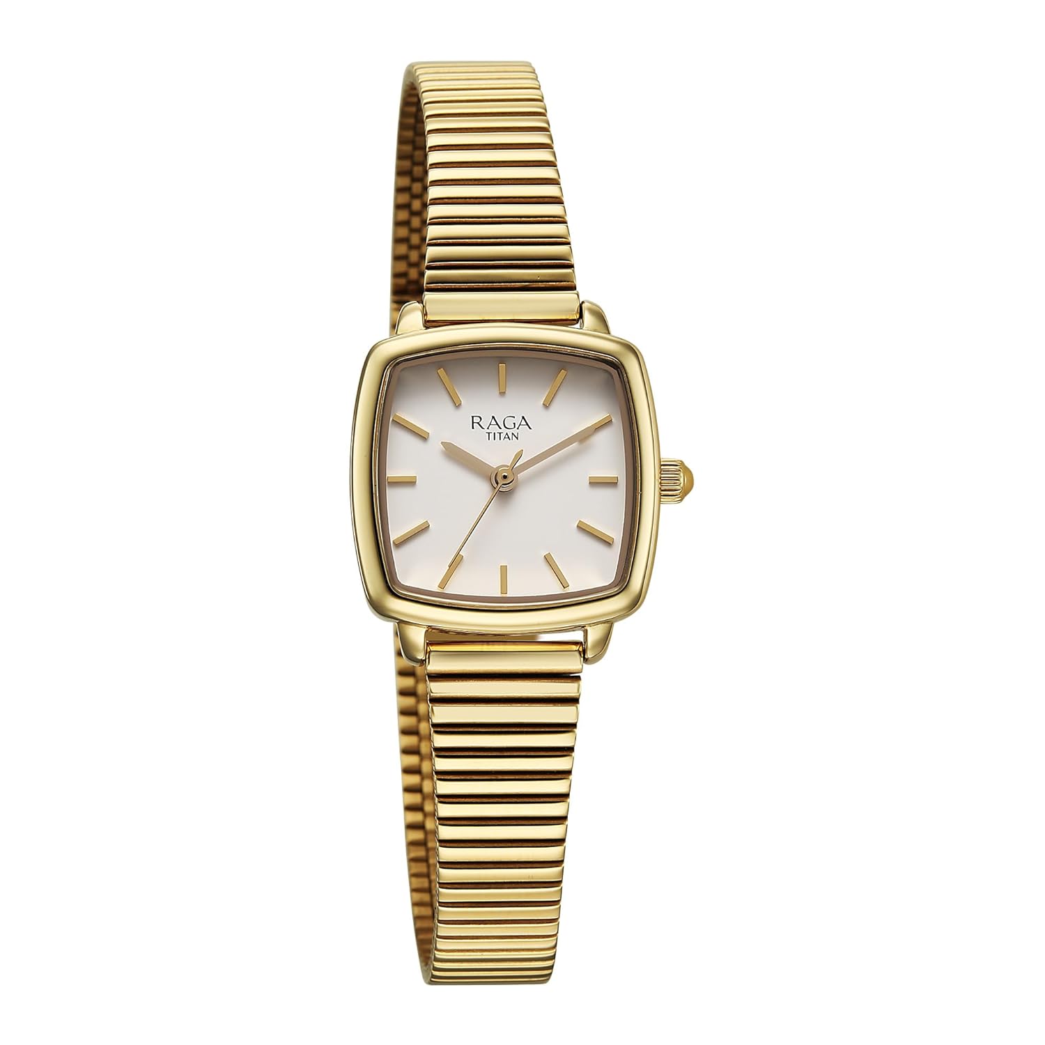 Titan Raga Showstopper Quartz Analog Champagne Dial Metal Strap Watch For Women