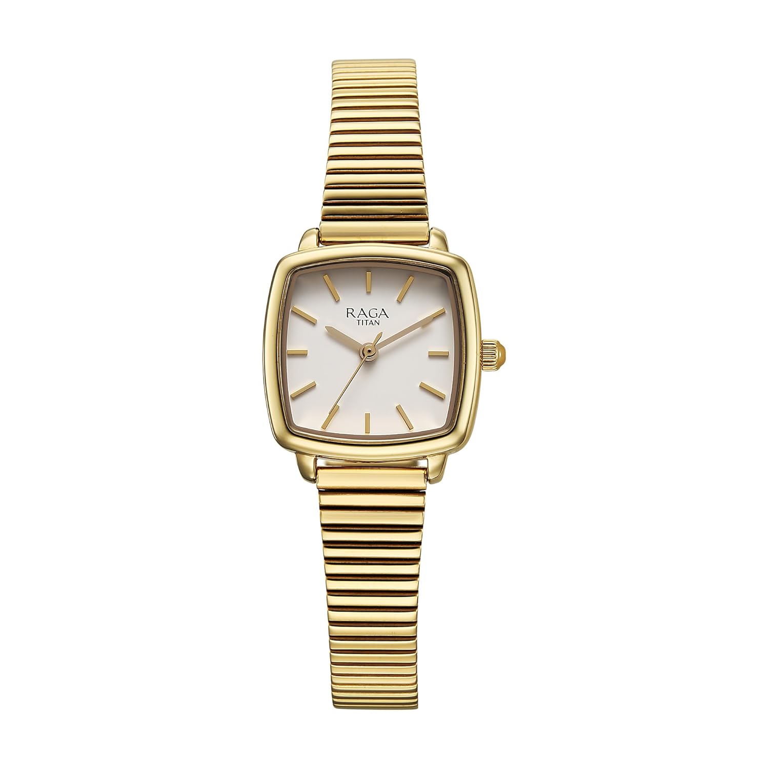 Titan Raga Showstopper Quartz Analog Champagne Dial Metal Strap Watch For Women