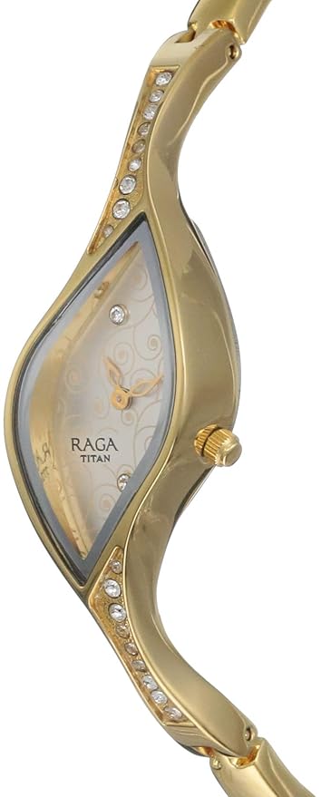 Titan Raga White Dial Women Watch With Metal Strap