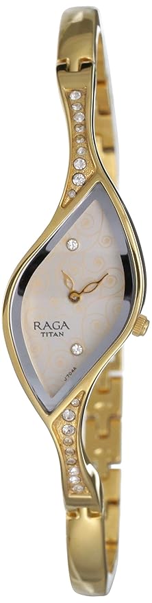Titan Raga White Dial Women Watch With Metal Strap
