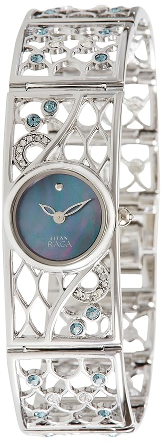 Titan Quartz Analog Mother of Pearl Dial Stainless Steel Strap Watch for Women