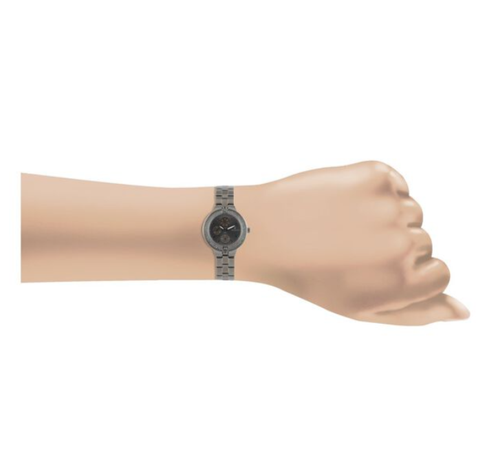 Titan Quartz Analog with Day and Date Grey Dial Stainless Steel Strap Watch for Women