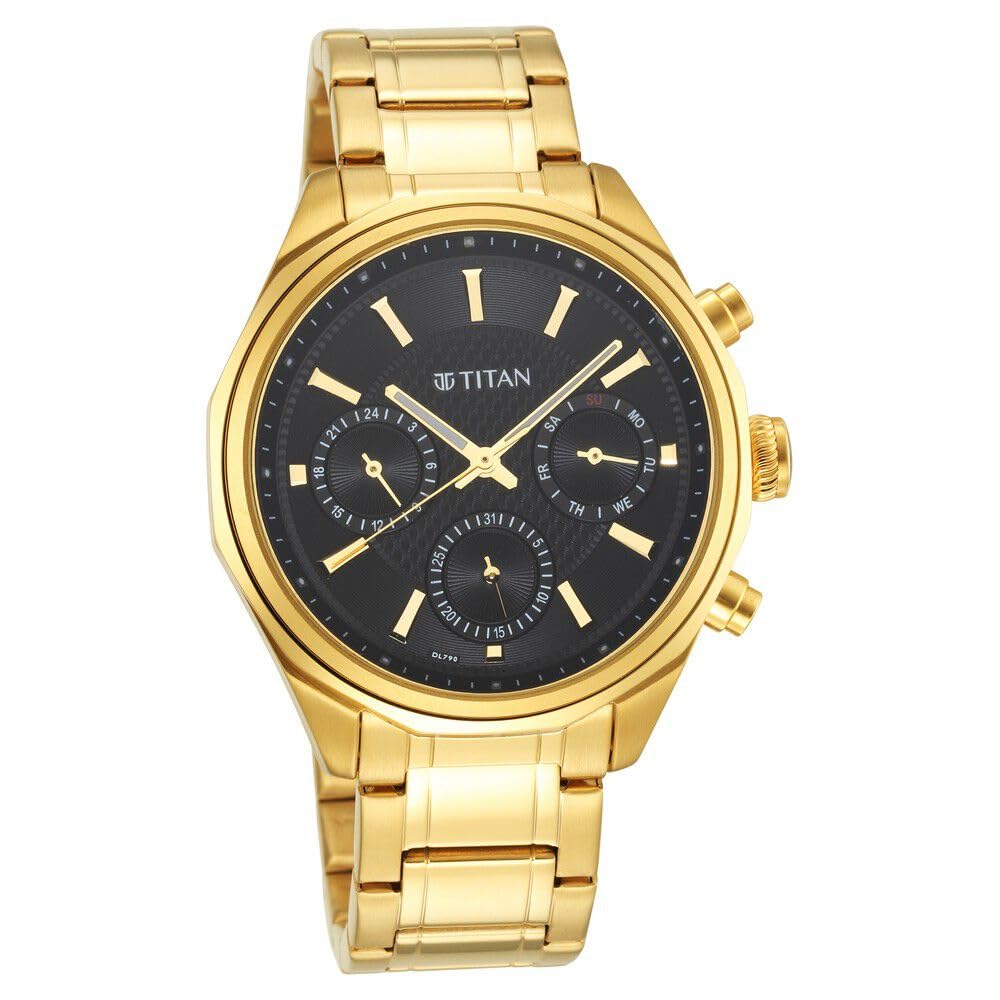 Titan Regalia Opulent Silver Dial Quartz Multifunction Stainless Steel Strap watch for Men