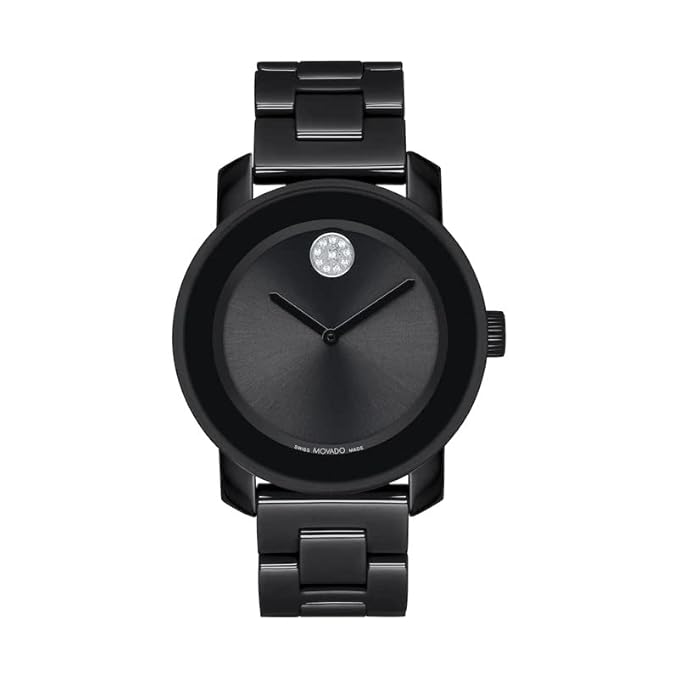 Movado Bold Swiss Quartz Black Round Crystal Dial Women's Watch