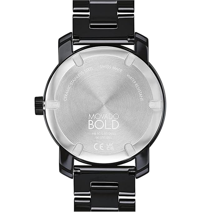 Movado Bold Swiss Quartz Black Round Crystal Dial Women's Watch
