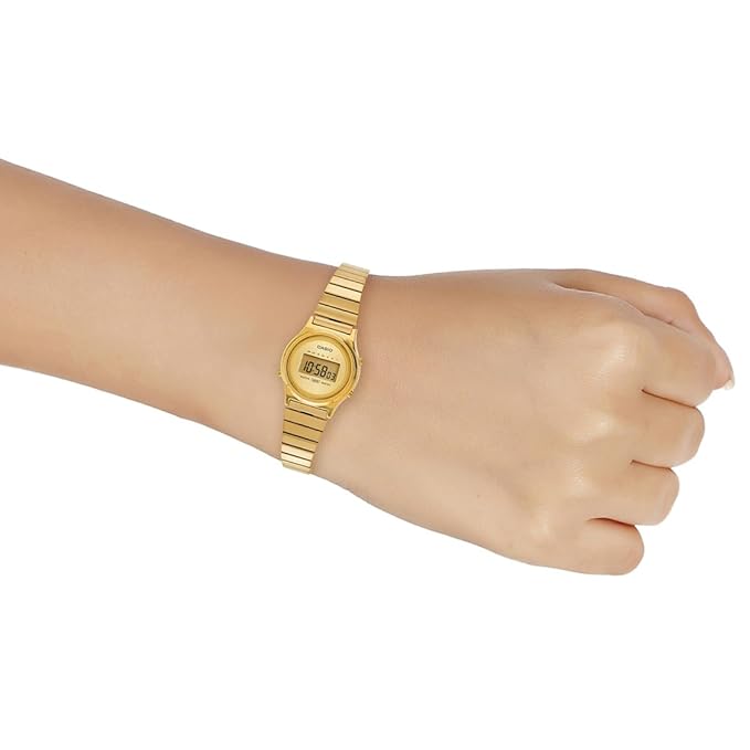 Casio Unisex Vintage LA700WEG-9ADF Gold Digital Dial Gold Stainless Steel Band