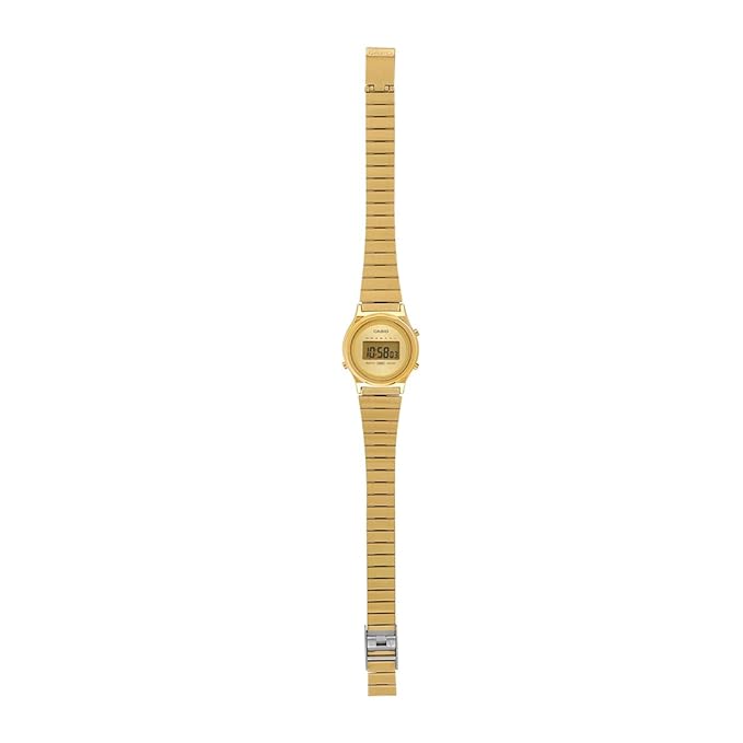 Casio Unisex Vintage LA700WEG-9ADF Gold Digital Dial Gold Stainless Steel Band