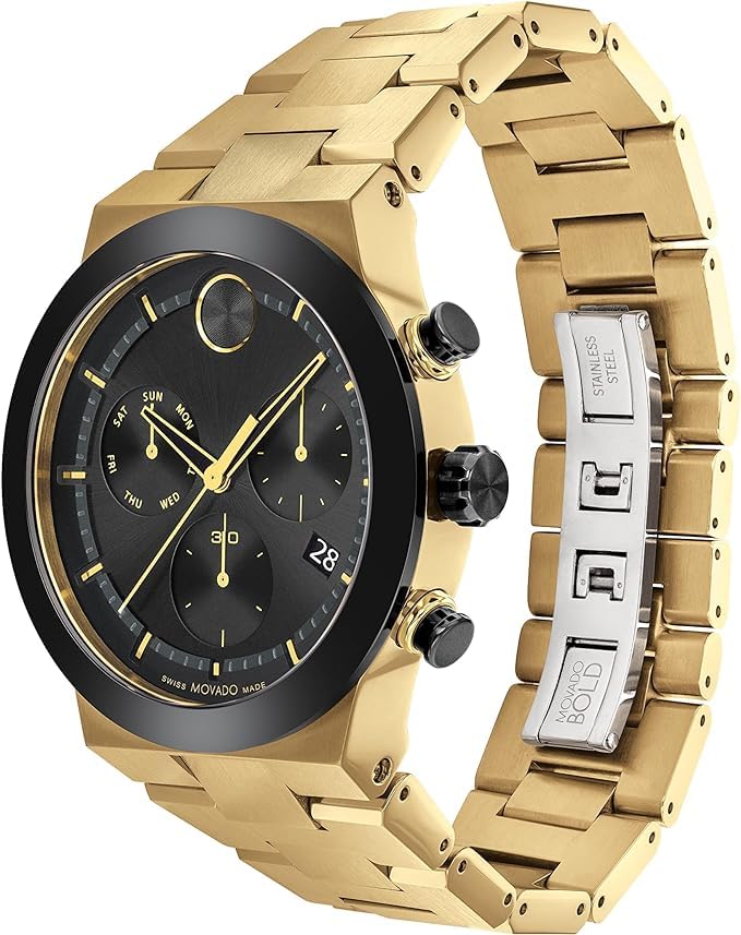 Movado Bold Chronograph Black Round Dial Men's Watch