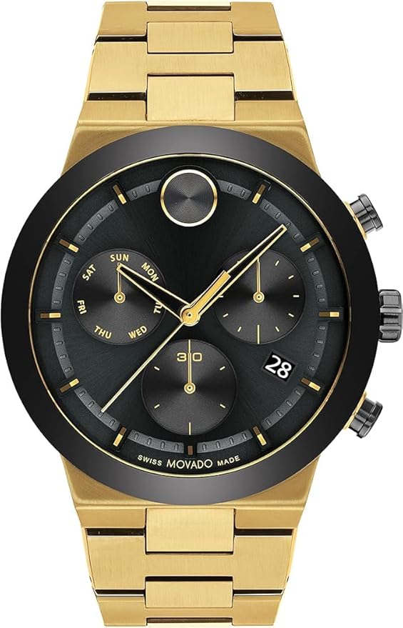 Movado Bold Chronograph Black Round Dial Men's Watch