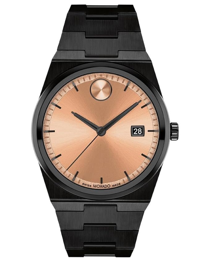 Movado Bold Quest Quartz Rose Gold Sunray Dial Men Watch