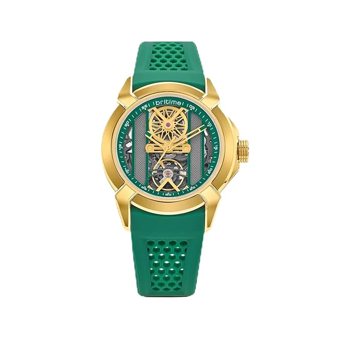 Quantum Men Automatic Green Dial Analog Silicone Watch
