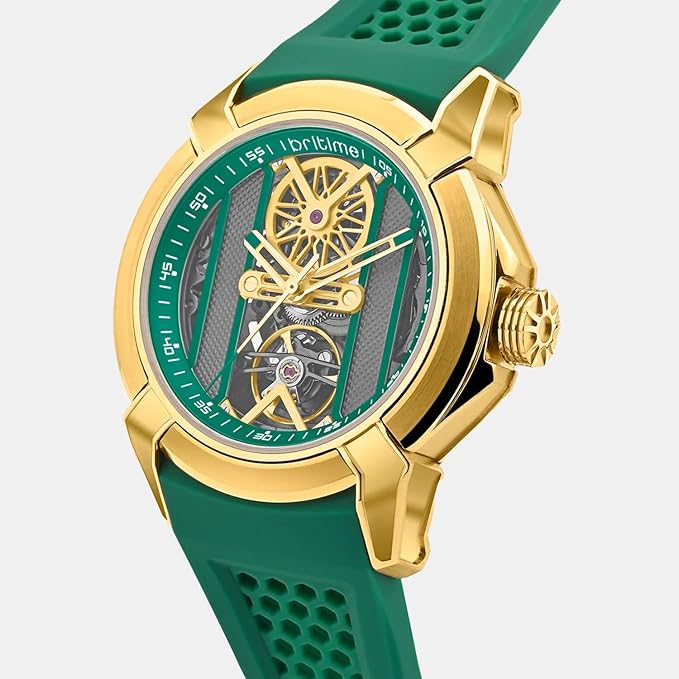 Quantum Men Automatic Green Dial Analog Silicone Watch