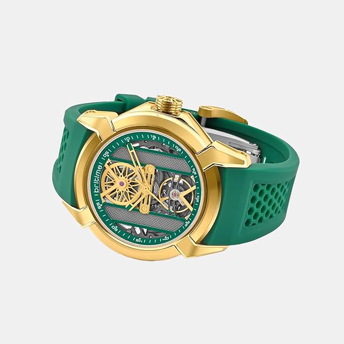 Quantum Men Automatic Green Dial Analog Silicone Watch