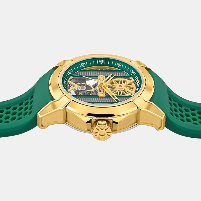 Quantum Men Automatic Green Dial Analog Silicone Watch