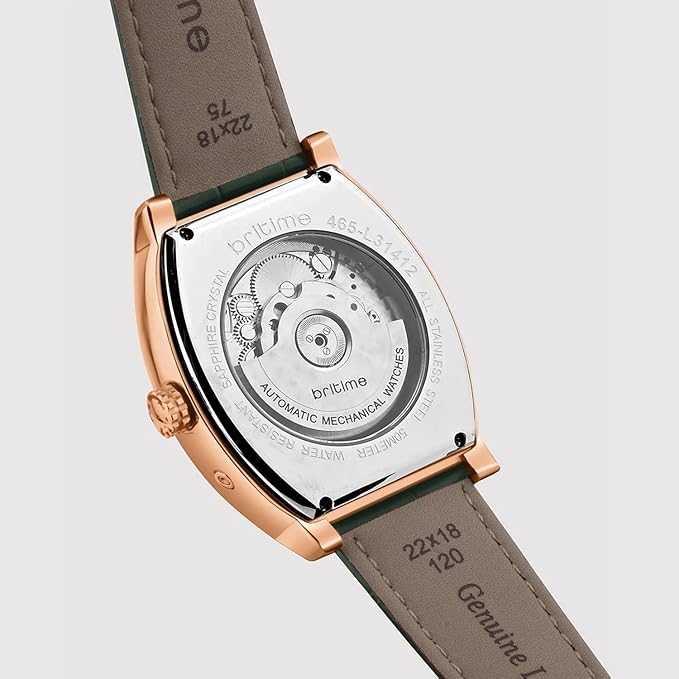 Emerion Men Automatic Green Dial Multi-Function Leather Watch