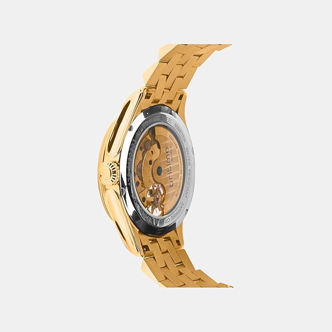 Men Automatic Silver-Rose-Gold Dial Analog Metal Watch