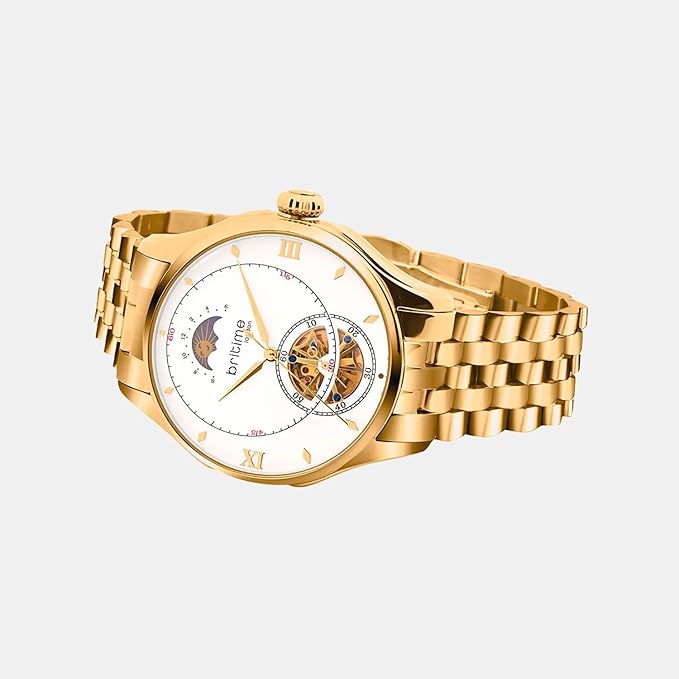Men Automatic Silver Dial Analog Metal Watch