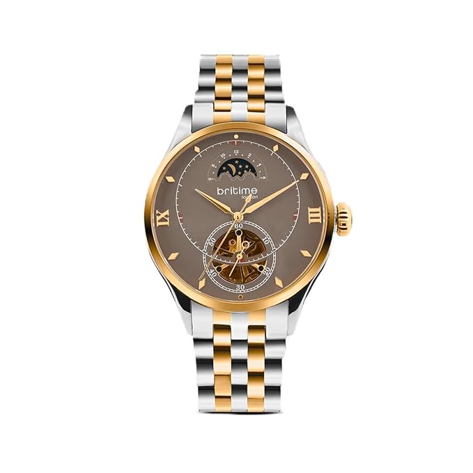 Men Automatic Brown Dial Analog Metal Watch