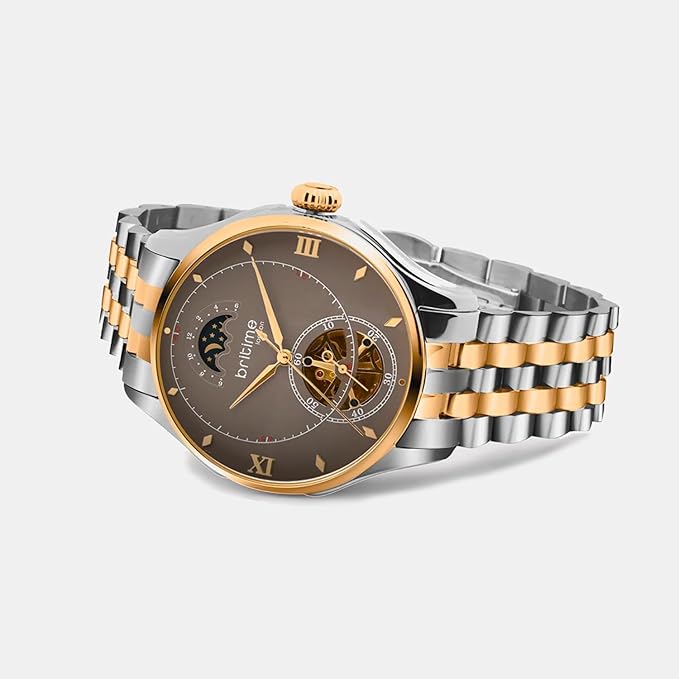 Men Automatic Brown Dial Analog Metal Watch
