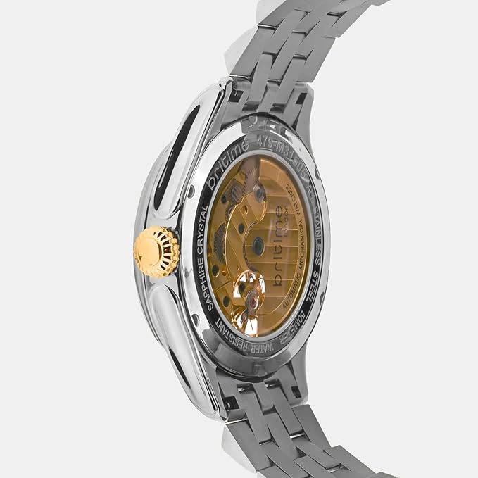 Men Automatic Brown Dial Analog Metal Watch