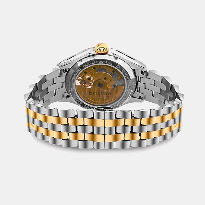 Men Automatic Brown Dial Analog Metal Watch