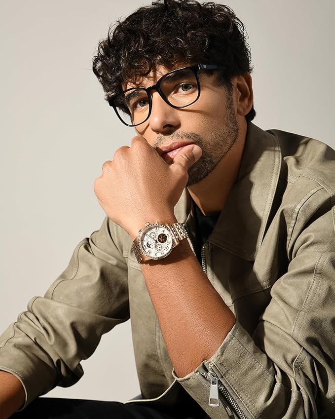 Chronograph Watch - Silver Dial, Stainless Steel Case, Water-Resistant - Stylish and Reliable Timepiece for Every Occasion