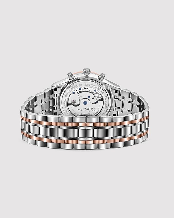 Celestial Men's Automatic Watch – Two Tone Stainless Steel Strap, White Dial, Multi-Function | Gift for Him