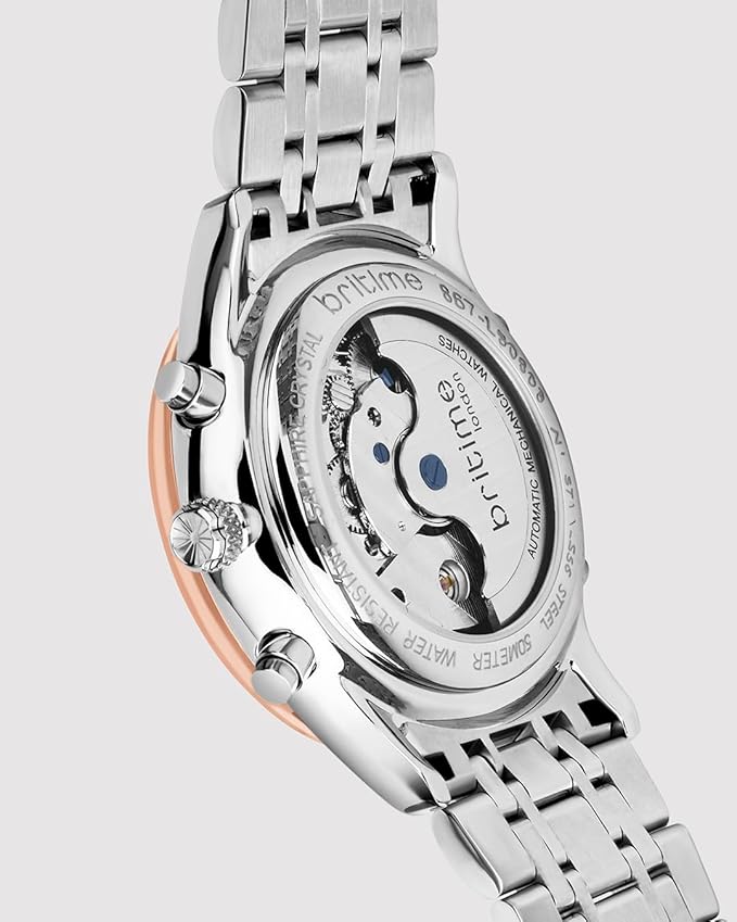 Celestial Men's Automatic Watch – Two Tone Stainless Steel Strap, White Dial, Multi-Function | Gift for Him