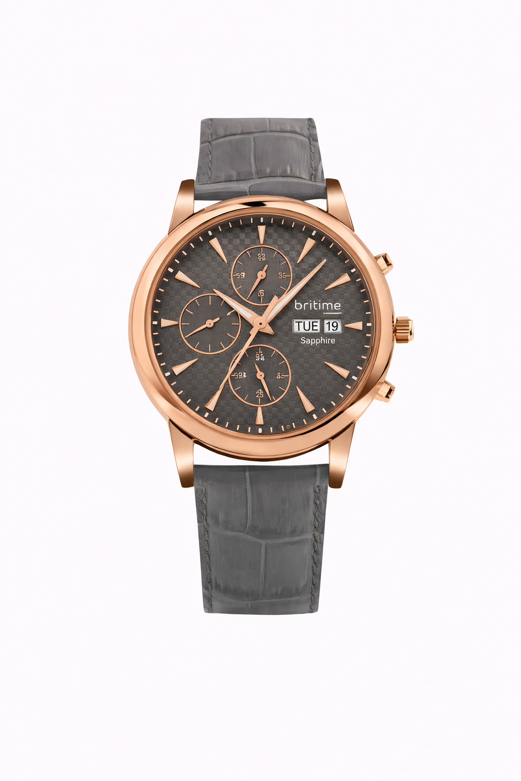 Men Automatic Grey Dial Analog Leather Watch
