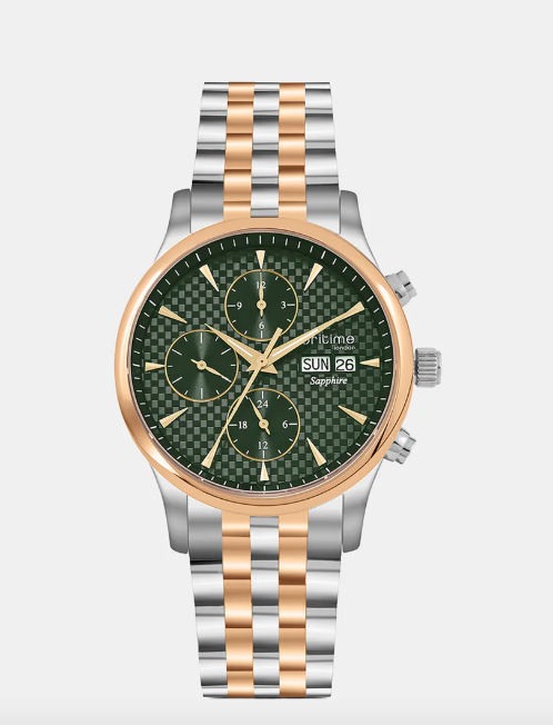 Magna Men Multi-Function Green Dial Analog Stainless Steel Watch
