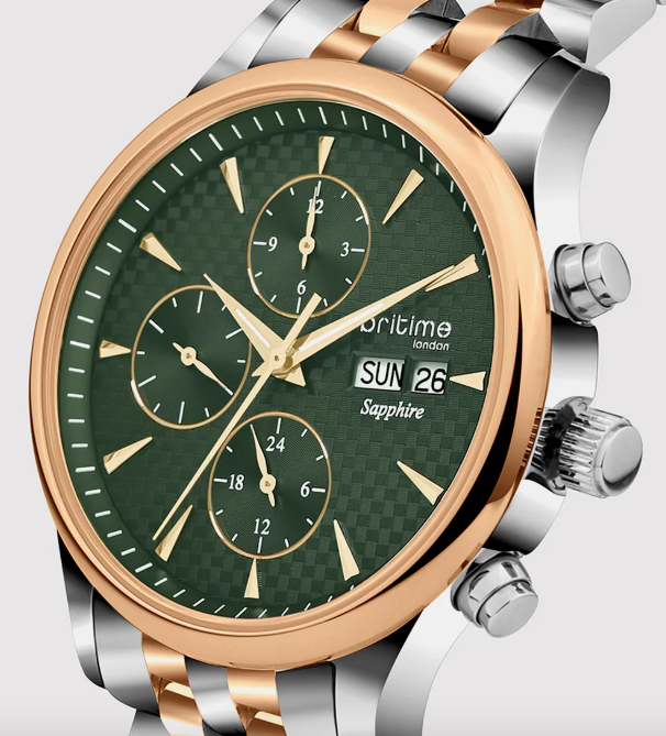 Magna Men Multi-Function Green Dial Analog Stainless Steel Watch