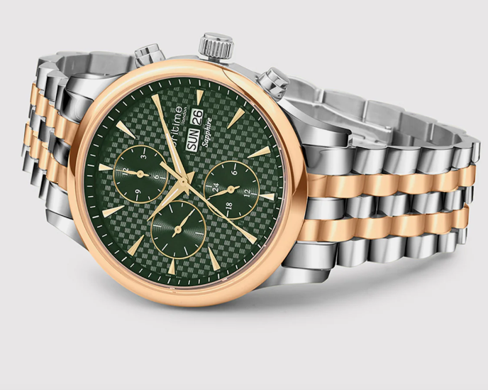 Magna Men Multi-Function Green Dial Analog Stainless Steel Watch