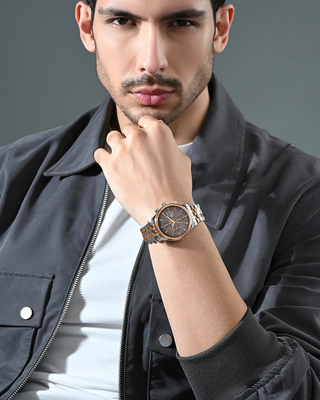 Magna Men Multi-Function Brown Dial Analog Stainless Steel Watch