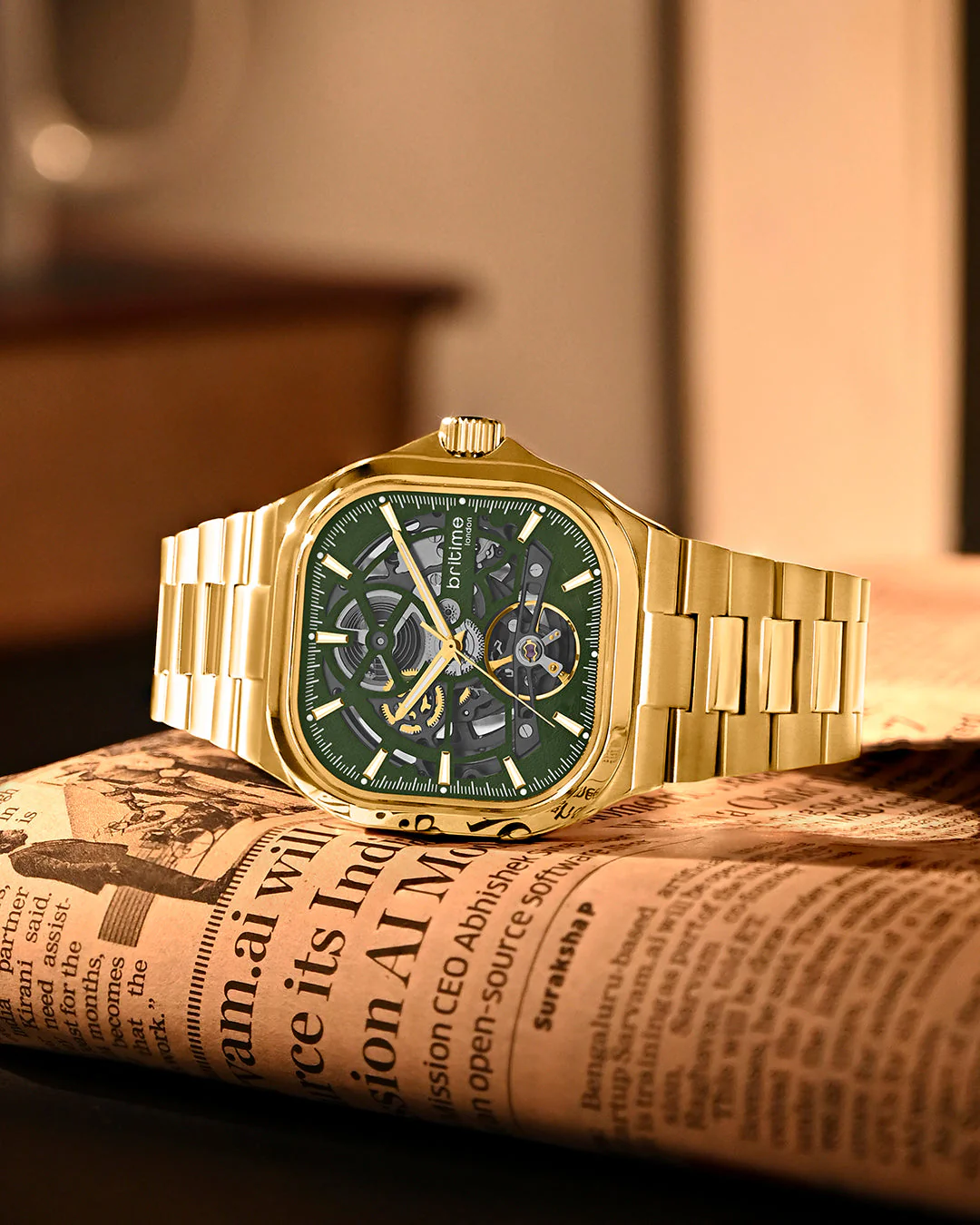 Monarch Men Automatic Green Dial Analog Steel Watch