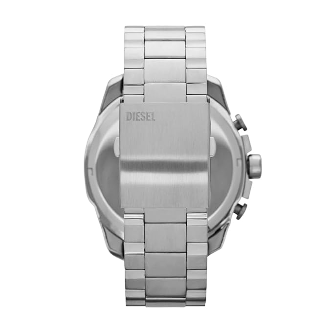 Diesel Stainless Steel Chronograph Black Dial Men's Watch, Band Silver