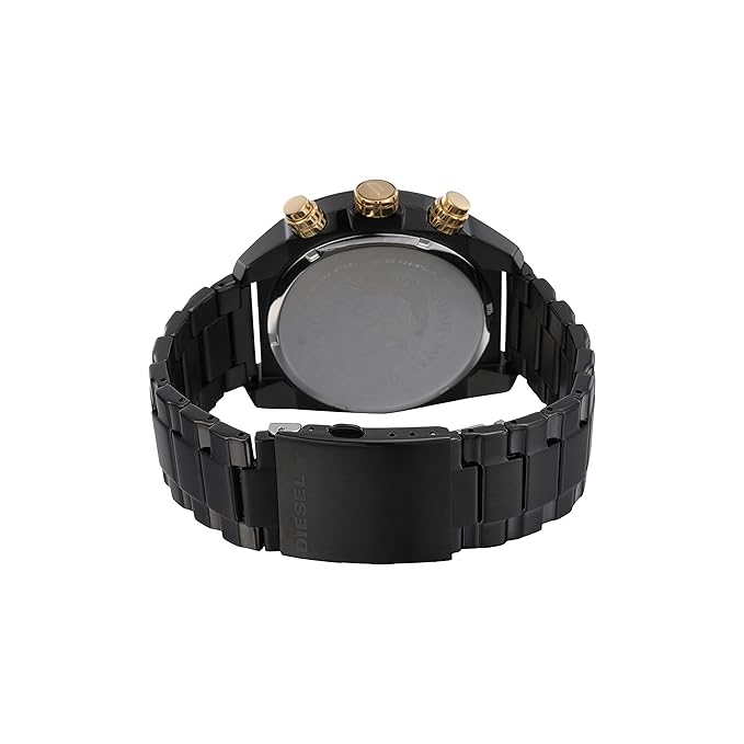 Diesel Men's Stainless Steel Overflow Analog Black Dial Watch