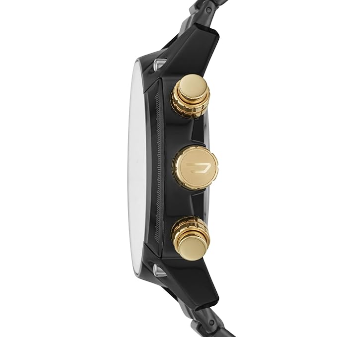 Diesel Men's Stainless Steel Overflow Analog Black Dial Watch