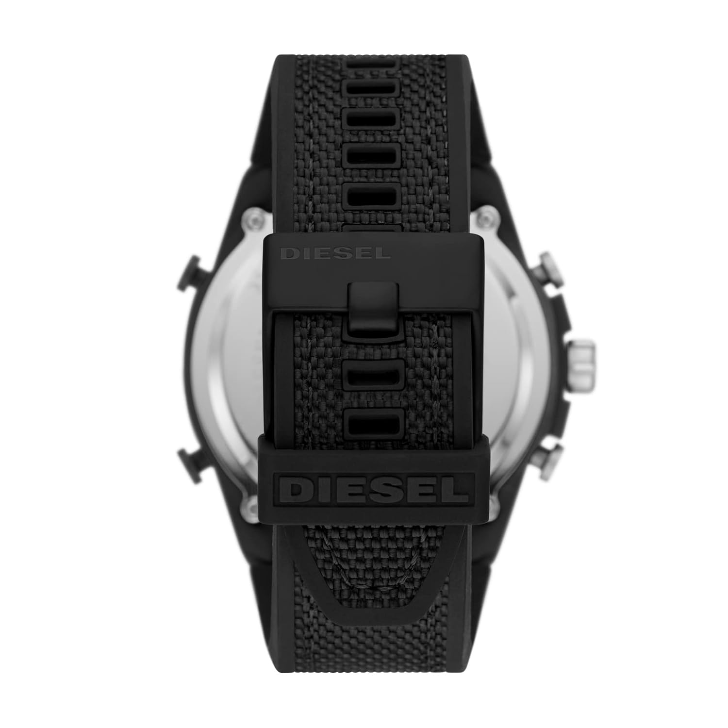 Diesel Silicone Mega Chief Analog-Digital Black Dial Men Watch Black Band